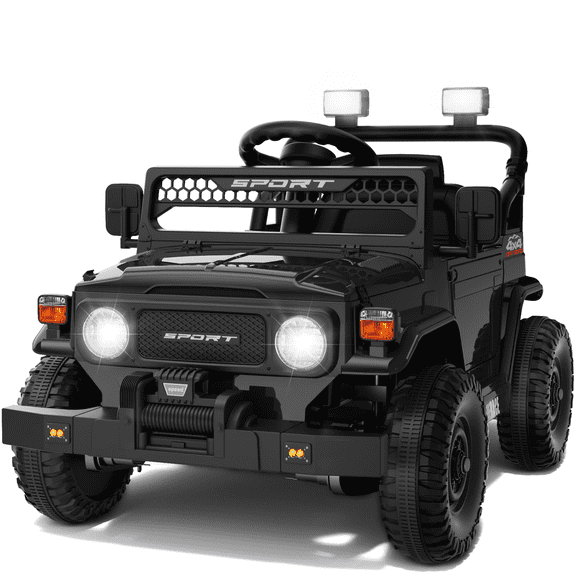 YunTopKids Powered Ride on Toys for Toddlers,12V Ride on Cars with Remote Control, Bluetooth, LED Light, Electric Car for for Kids Ages 3-5 Boy Girls Gift,Black