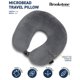 thumbnail image 2 of Almohada de viaje Brookstone Microbead con cabeza y cuello gris oscuro, 2 of 7