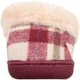 thumbnail image 3 of ABSOLUTE FOOTWEAR Womens Slip On Traditional Tartan Checked Faux Fur Winter Moccasin Style Slipper - Cherry - US 7, 3 of 7