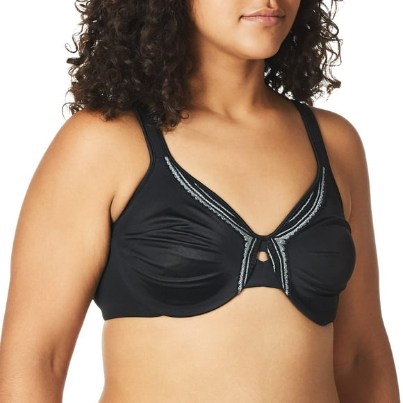 Soutien-gorge Minimiseur à Effet Papillon Olga 35912 pour Femmes (Noir/perle Fumée 42DD)