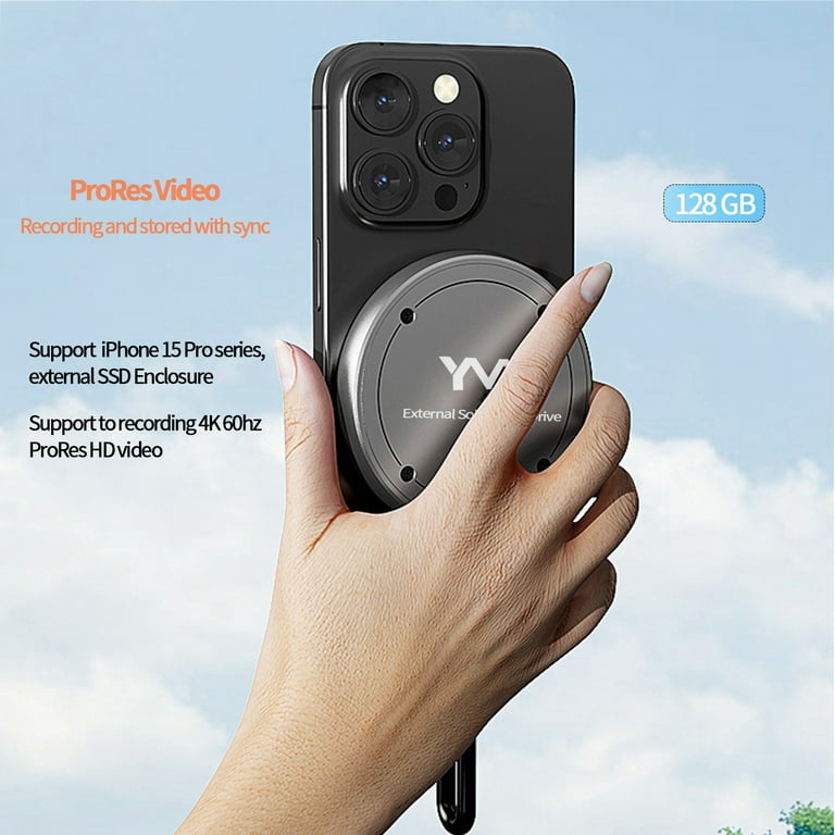 128GB Portable External SSD Magnetic USB C 10Gbps External Solid State Drive for Storage Compatible for PC Mac Desktop PS4 Gray