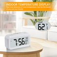 thumbnail image 3 of Digital Alarm Clock,Battery Operated Small Desk Clocks,with Date,Indoor Temperature,Smart Night Light,LCD Electronic Clock for Bedroom Home Office - White, 3 of 8