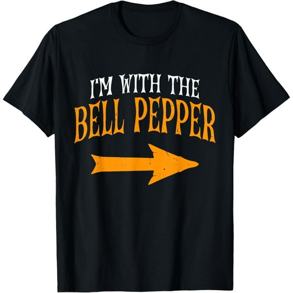 I'm With Bell Pepper Halloween Costume Funny Couples T-ShirtPure cotton short-sleeved shirts for both men and women
