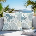 thumbnail image 5 of Waterproof Throw Pillow Covers Set of 2, 26x26 Inch Teal Blue Octopus Coastal Decorative Pillowcases Outdoor Pillow Slip Cushion Covers Set for Couch Tent Nautical Coral Starfish, 5 of 7