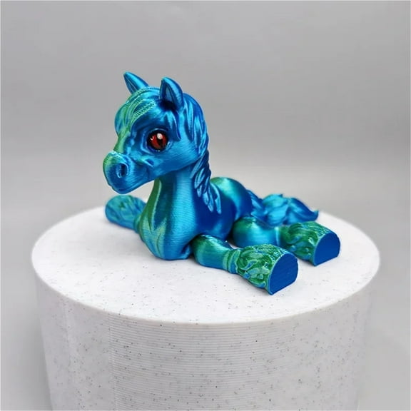1pc 3D Printed Multi-joint Movable Horse Animals Cute Stress Relief Funny Home Accessories Gift Desktop Ornament