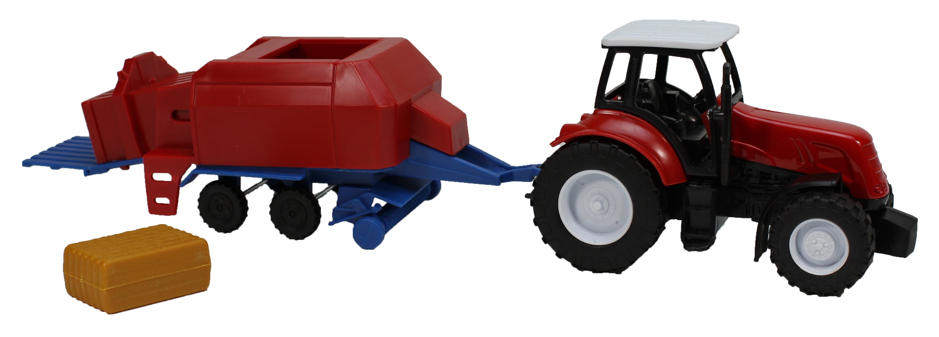 toy tractor with hay baler