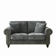 thumbnail image 5 of Sofas for Two 63" Modern 2-Seater Sofa with Rolled Arms,Chenille Upholstered Couch with Wood Legs and Nailhead Trim for Living Room, Apartment,Gray,Small Couches, 5 of 11