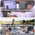 thumbnail image 5 of TuErCao Bolsa de almuerzo para mujer, lonchera grande con aislamiento para el trabajo, bolsa térmica portátil a prueba de fugas para adultos, bolsa de almuerzo reutilizable para picnic, rayas, 5 of 5