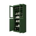 thumbnail image 2 of Palace Imports 100% Solid Wood Kitchen Pantry Storage Cabinet with Glass & Raised Panel Doors and Adjustable Shelves, 4-Door, Green, 2 of 6
