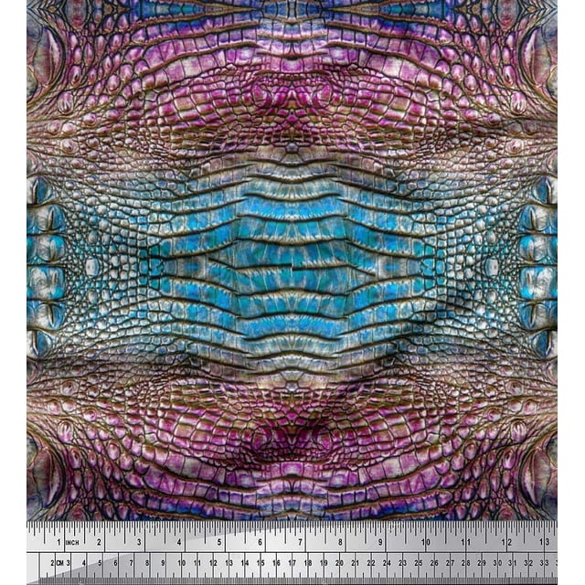 Soimoi Crepe Silk Fabric Snake Animal Skin Decor Fabric Printed Yard 42 Inch Wide