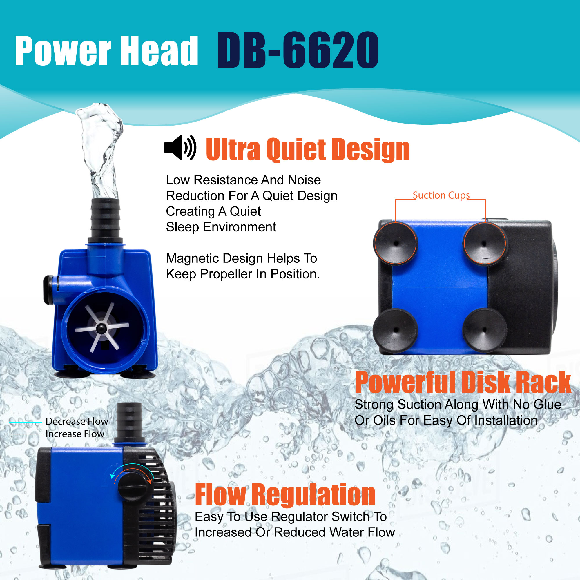 530 GPH Adjustable Fountain Pond Aquarium Fish Tank Water Pump