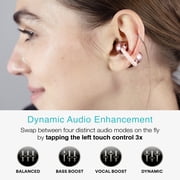 MEE audio Pebbles Air Open Ear True Wireless Earbuds: Earclip Headphones with Headset (Rose Gold)
