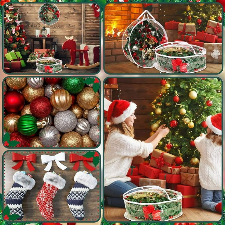 Deals Pack Christmas Wreath Storage Container 24 Inch Clear