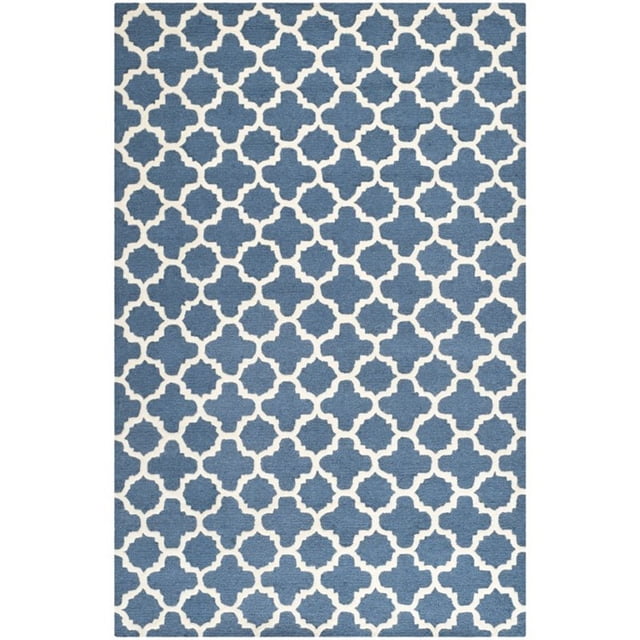 Safavieh Cambridge Collection CAM130G Handmade Moroccan Geometric Navy and Ivory Premium Wool Runner (2'6" x 12')