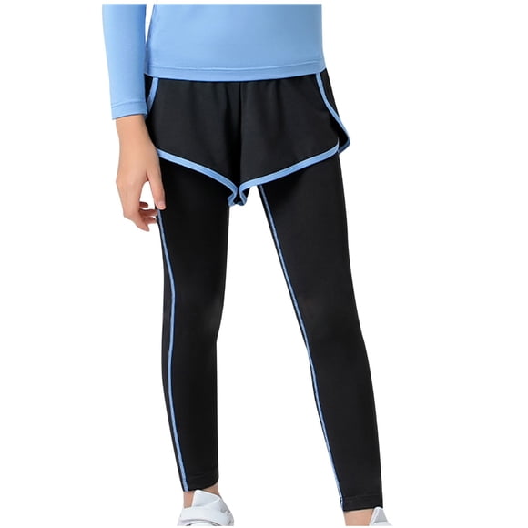 Odeerbi 6-14 Años Niñas Yoga Leggings Con Pantalones Cortos Workout Dance Athletic Sports Pantalones Verano Protección Solar Pantalones Cintura Alta