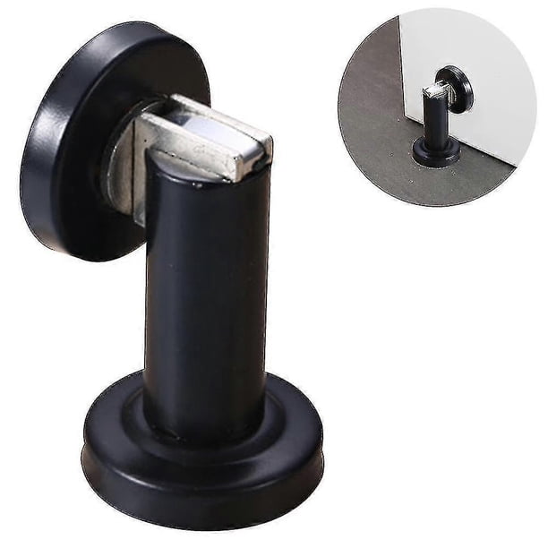 Magnetic Door Stopper, Stainless Steel Brushed Door Catch Modern Solid Rigid Door Stoppersblack1pcs