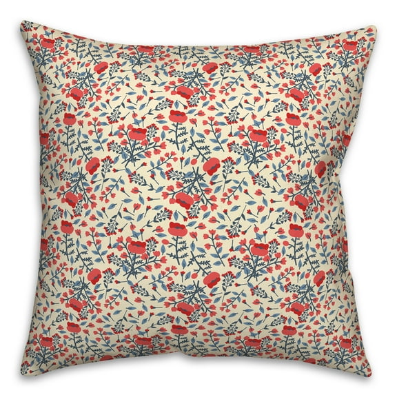 Creative Products Patriotic Florals 20 x 20 Spun Poly Pillow
