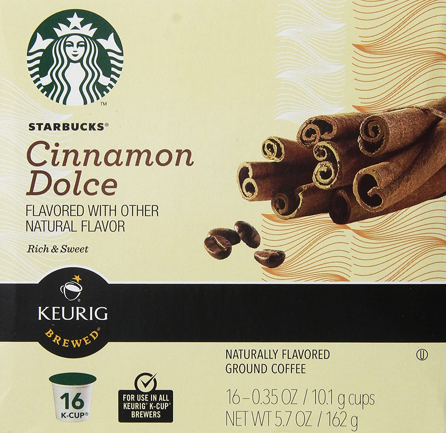 Starbucks Cinnamon Dolce Flavored Coffee Keurig K-cups 16 Ct (Pack of 2