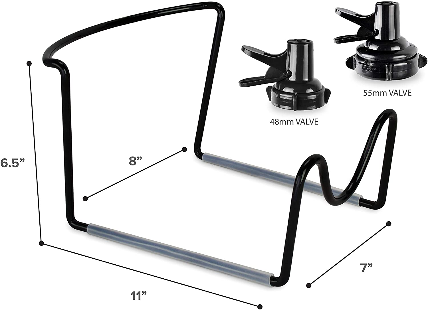 Brio Compact Black Metal-Plated Water Bottle Stand for 3-5 Gallon Bottles