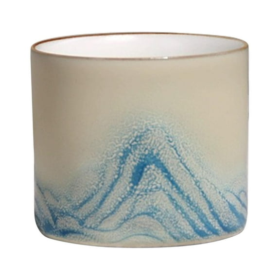 TISHITA Ceramic Tea Cup Loose Leaf Tea Cup s Boiled Tea Portable Drinkware Kung Fu Tea Cup for Coffee Shop Travel Tea blue