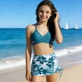 thumbnail image 6 of DxhmoneyHX Girls Swimsuit Two Piece Criss Cross Tie Dye Bathing Suit Casual High Waisted Side Straps Swim Skirts Age 3-12 Years, 6 of 6