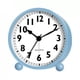 thumbnail image 1 of Reloj despertador redondo, silencioso, pequeño, con luz nocturna y funciona con pilas., 1 of 2