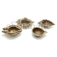 thumbnail image 3 of eSplanade Auspicious Diya Set of 4 - Deepak Deepam Oil Lamp - Ganesha & Laxmi Embossed, Conch Design Swastik Design | Pooja Articles for Home & Office | Home Decor | Brass - 2.5" x 3.5" Inches, 3 of 4