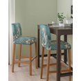 thumbnail image 2 of Coastal Seahorse Blue Green Bar Stool Covers Set of 2, Summer Ocean Starfish Coral Stretch Washable Bar Chair Covers with Backs, Removable Pub Counter Height Chair Cover for Kitchen Dining Room Cafe, 2 of 7