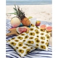 thumbnail image 3 of Pack of 2 Outdoor Pillow Covers, Cute Yellow Sunflower Print Waterproof Square Throw Pillowcase Cushion Decorative Pillow Covers for Couch Patio Tent, 24x24 in, 3 of 6