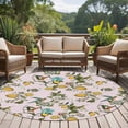 thumbnail image 5 of Pink Botanical 8' Round Area Rug, Spring Floral Summer Lemon Birds Washable Non-Slip Large Circle Rugs for Living Room Bedroom, Soft Low Pile Rug Carpet for Dining Room Kitchen Farmhouse, 5 of 9
