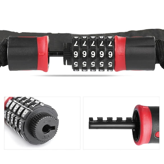 LEORX Bike Lock for Electric Bike Black Chain Lock 1Set for High Security