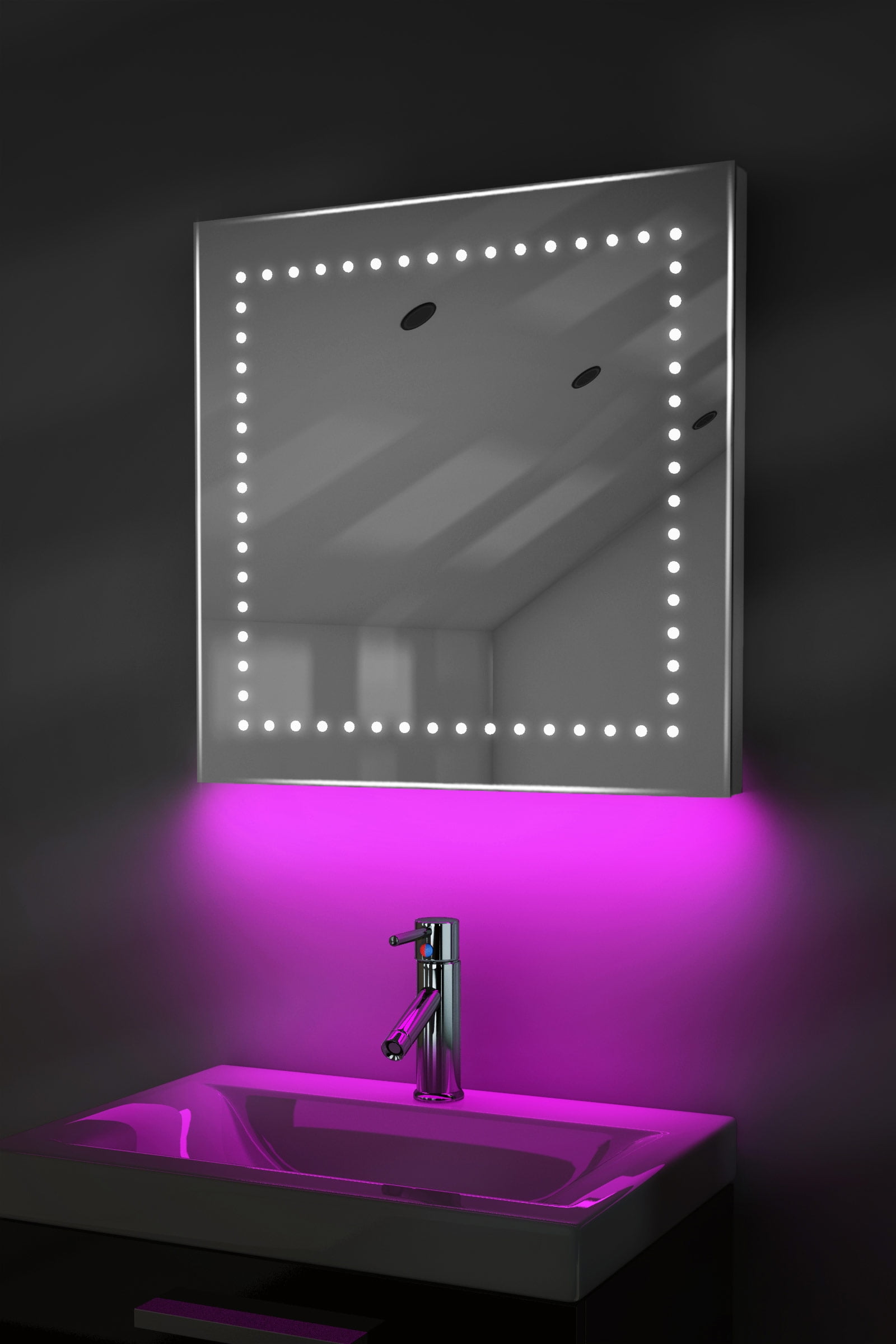 Shaver Bathroom Mirror with UnderLighting, Bluetooth, Demist & Sensor k9saud