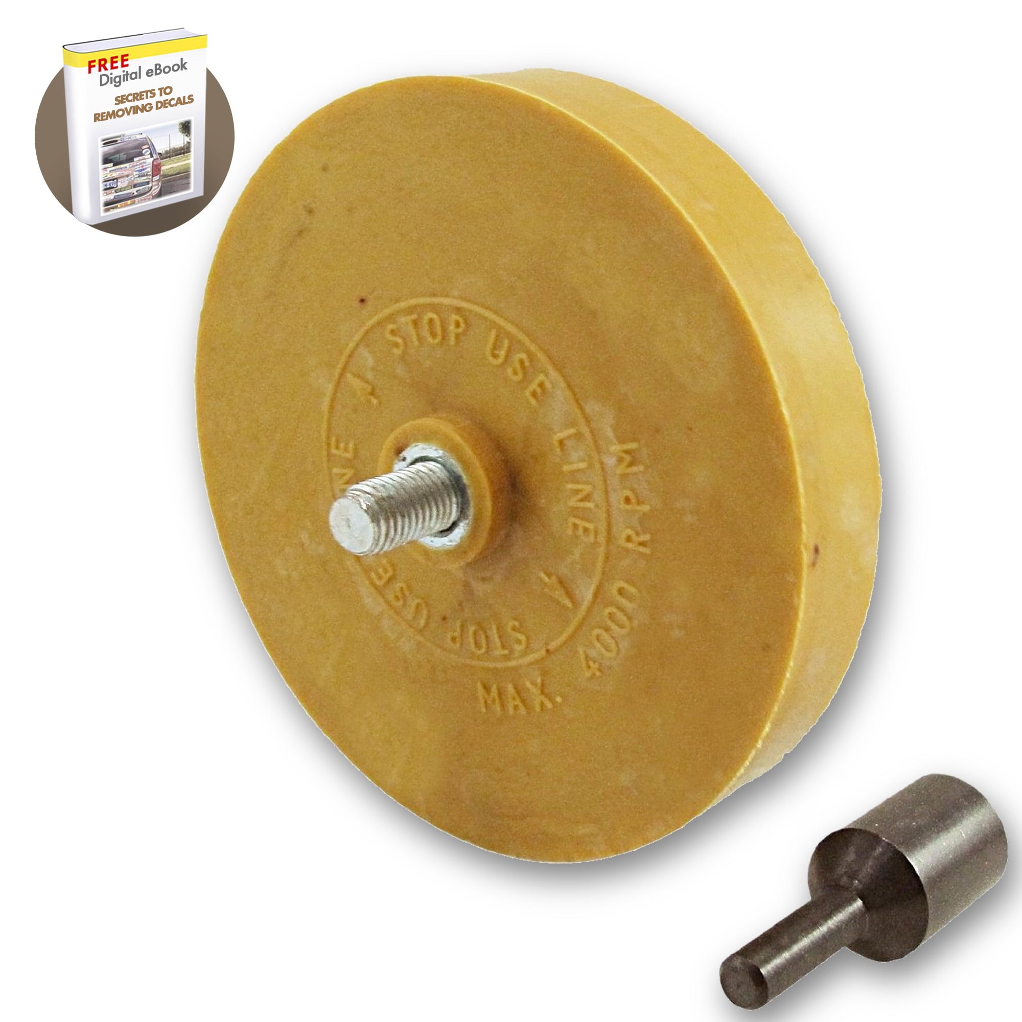 Decal Remover Eraser Wheel. Remove Car Decals, Vinyl & Stickers in