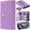 Purple, variant on for iPhone 17 Pro Crossbody Wallet Style Leather Phone Case Purse Bag, Classic Rhombus Plaid Triple-Fold Flip Cover, Multi Card Holder Slot Magnetic Closure Hand Lanyard Shoulder Strap