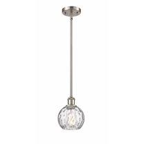 516-1S-SN-G1215-6 Innovations Lighting Athens Water Glass 1 Light 6" Mini Pendant Brushed Satin Nickel