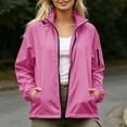 thumbnail image 4 of Ghalytn Women's Packable Hooded Rain Jacket with Arm Zipper Pocket, Waterproof Windproof Lightweight Travel Coat, 4 of 9
