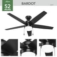 thumbnail image 6 of Hunter 52 inch Indoor Ceiling Fan with LED Light and Pull Chain - Black Modern Ceiling Fan, Standard Mount, 5 Blades, For Bedroom, Living Room, or Kitchen - Bardot 52491, Matte Black, 6 of 15