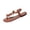 Brown, variant on HomeDM Flat Thong Sandals for Women Open Toe Elastic Ankle Strap Summer Dressy Flip Flops, Brown Size 7.5