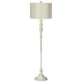 thumbnail image 2 of 360 Lighting Vintage Country Cottage Floor Lamp 60" Tall Antique White Embroidered Hourglass Print Drum Shade for Living Room Bedroom Office House, 2 of 6