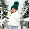 thumbnail image 4 of CPNG Kids Winter Hat Cap Unisex Hat Solid Color Beanies with Pom Pom Toddler Fleece Lined Warm Knit Hat Girls Boys Cute Knitted Wool Snow Beanies Ski Cap, 4 of 7