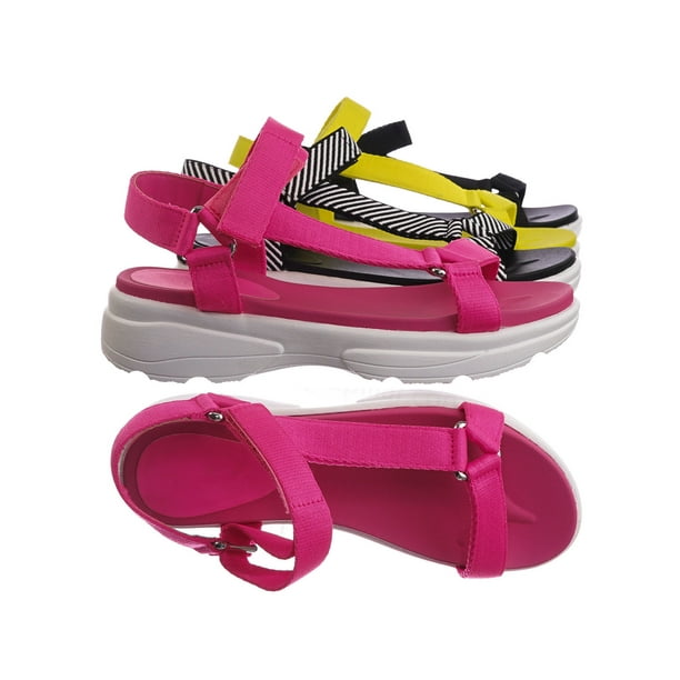 flat hook and loop strap sandals