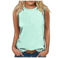 thumbnail image 1 of HBFAGFB Débardeurs d'Été pour Femmes Mode Col Rond Sans Manches T-Shirts Gilet Polyvalent Vert Menthe Taille g, 1 of 4
