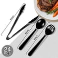 thumbnail image 2 of 24 Pcs Black Serving Utensils Set For Parties - 8 Tongs, 8 Spoons, 8 Forks - Heavy Duty Plastic Disposable Serving Utensils Set for Buffet, Wedding, Holiday Events Catering Supplies, 2 of 4