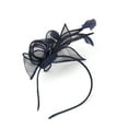 thumbnail image 6 of Tittly Head Scarf Fascinators Hats Women's Elegant Hat Strap Flower Feather Party Hat Hair Clip Headband Accessory Head Scarf Hair Accessories Navy One Size, 6 of 7