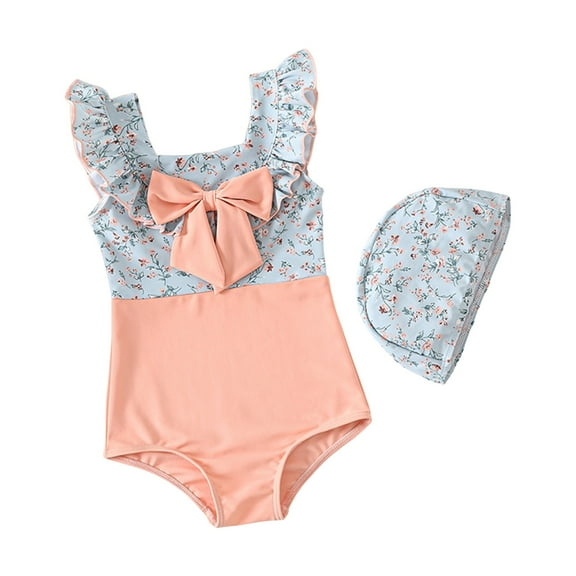 Gubotare Baby Girl Swimsuit Baby Girl One Piece Swimsuit Toddler Sleeveless Beach Bikini Bathing Suit Swimwear 0 3 6 9 12 18 24 Months 2T 3T 4T 5T 6T(Pink,5-6 Years)