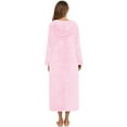 thumbnail image 4 of Riecok Flannel Robes for Women Cozy Soft Long Sleeve Warm Bathrobe with Front Pockets Winter Housecoat Pink XL, 4 of 4