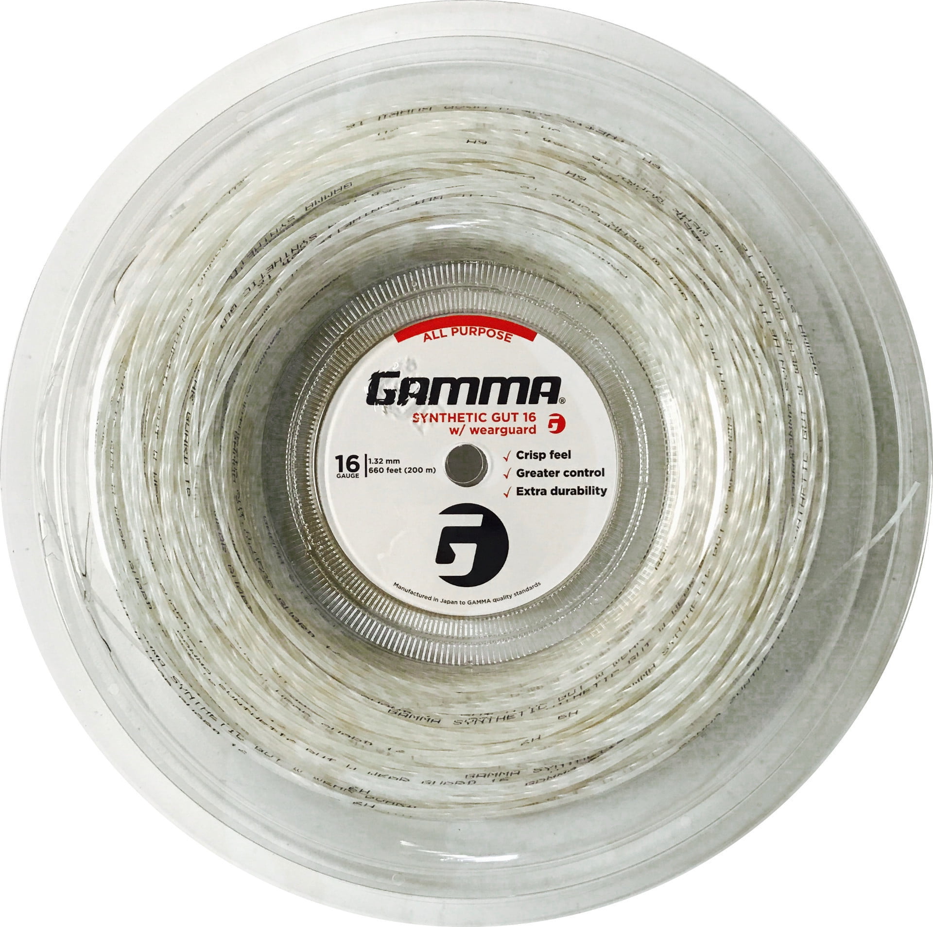 5 Pack Gamma Synthetic Gut 16 Wearguard Strings 