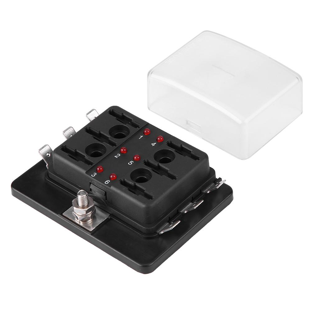 LYUMO 6 Way Fuse Box Holder,Car Boat 6 Way DC 1032V Blade Fuse Box