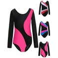 thumbnail image 4 of BULLPIANO Leotards Girls Gymnastics Dance Clothes Kid Girls Long Sleeve Unitards Activewear One Piece Ballet Latin 3-14Y, 4 of 5