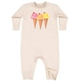 thumbnail image 2 of Inktastic 3 Scoops of Ice Cream Baby Fleece Romper, 2 of 4